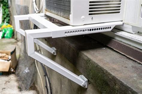 how to install window ac support bracket on metal frame|support arm window bracket installation.